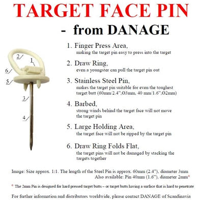 DANAGE TARGET PINS W/ METAL POINT 60mm